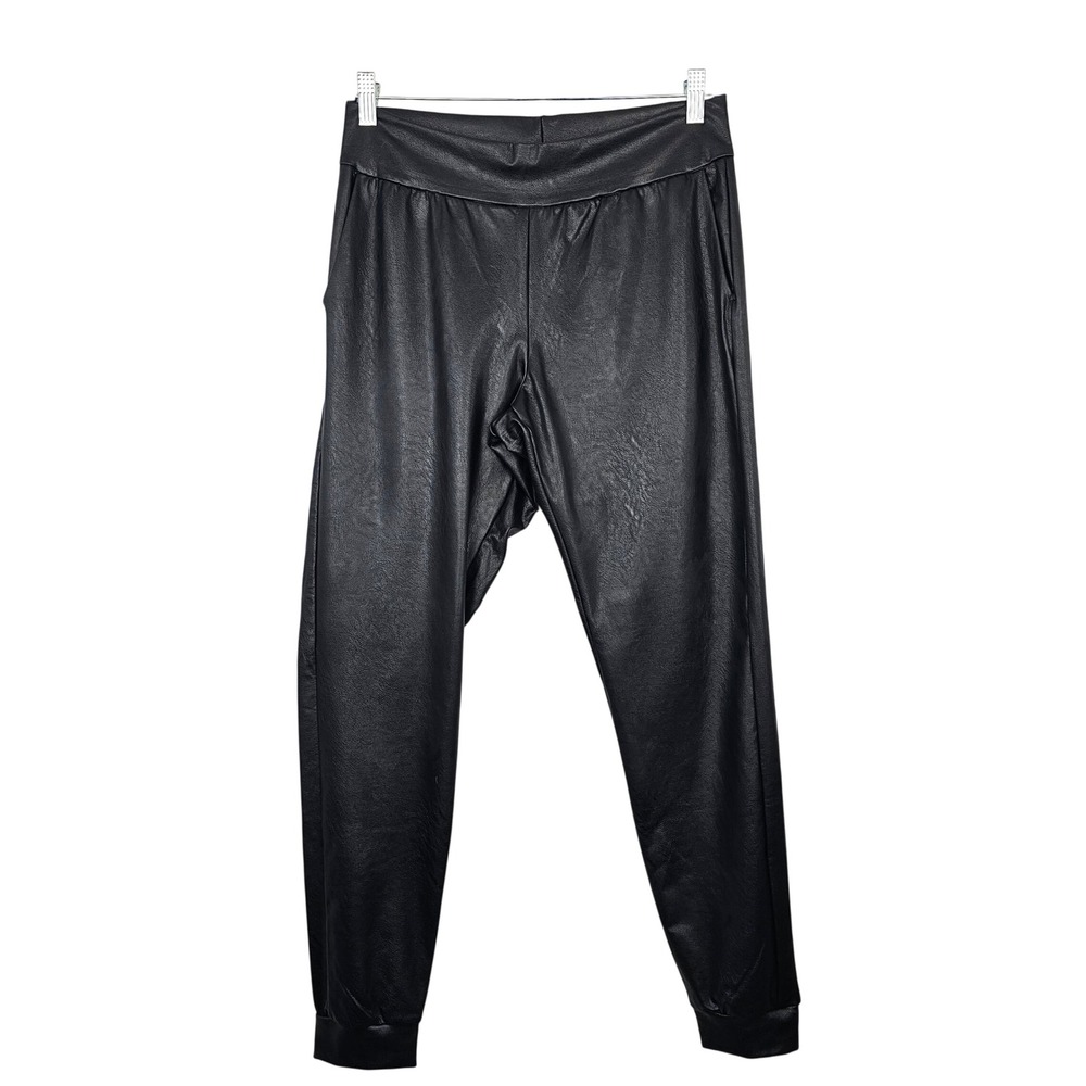 Commando Faux Leather Jogger Pants Black Women's Size‎ Medium